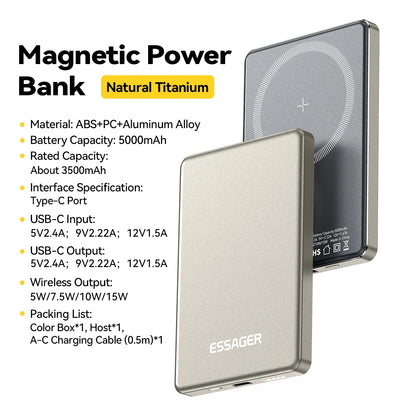 Carga tu iPhone en 15 min con esta bateria portátil magnética de 5000mAh