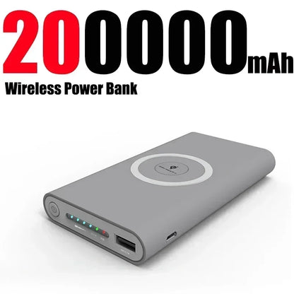 20000mah Power Bank Two-way Wireless Super Fast Charge Powerbank Ultra-Large Capacity External Battery For Iphone Samsung Xiaomi